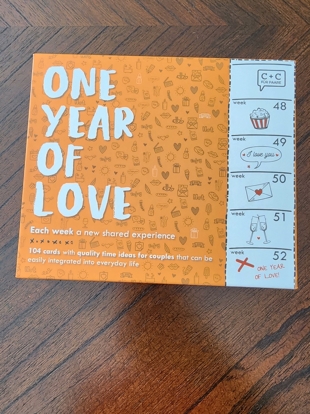 One Year of Love Weekly Date Card Set - Orange